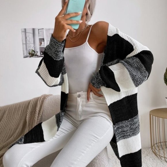 casual and comfy STRIPED CARDIGAN - Picture 7 of 7
